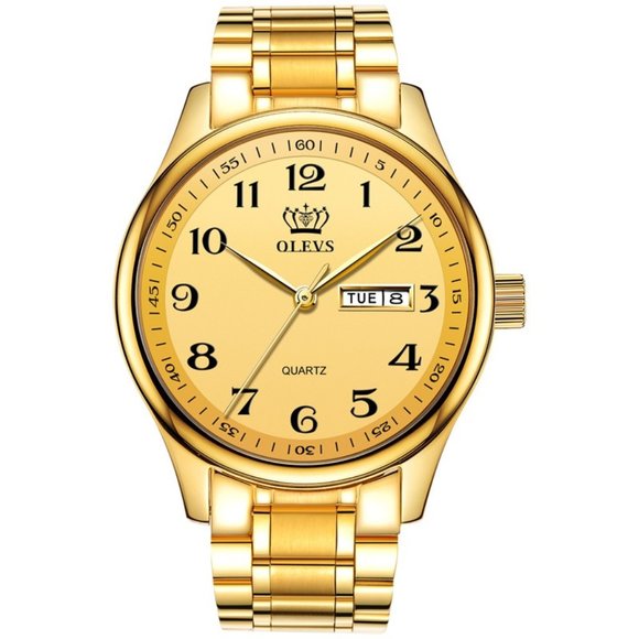 Couple Watches Stainless Steel Golden Waterproof - Picture 2 of 9